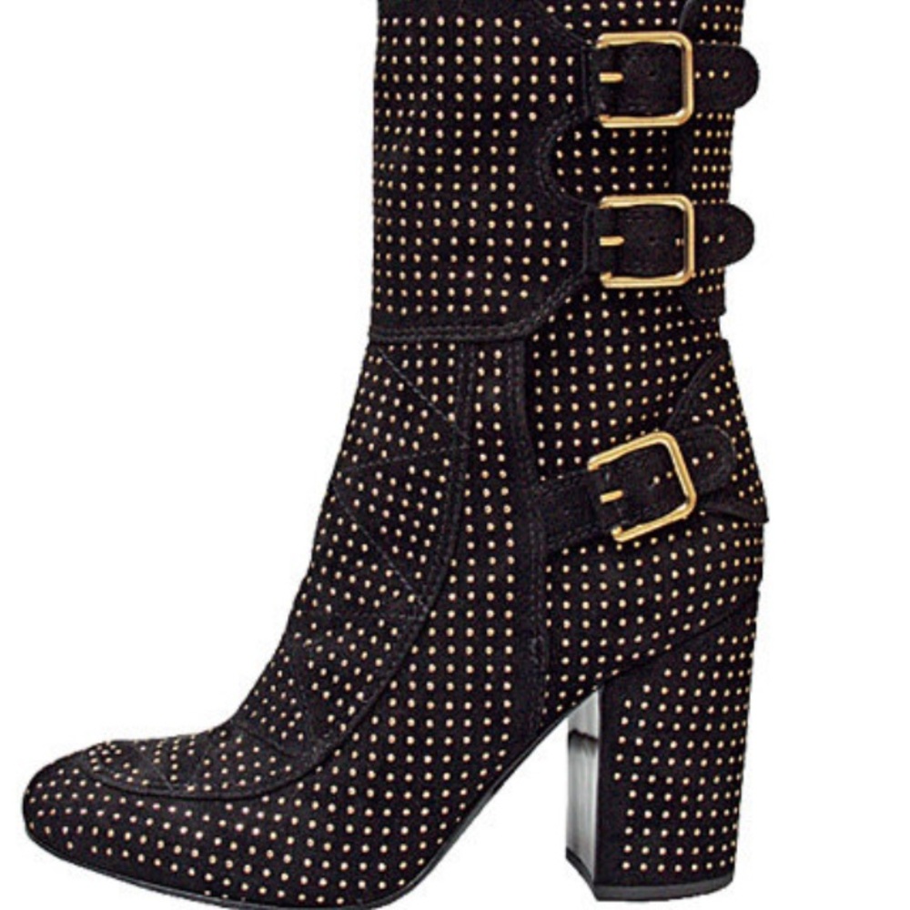 Bruno Botticelli Black and Gold Studded Shoes